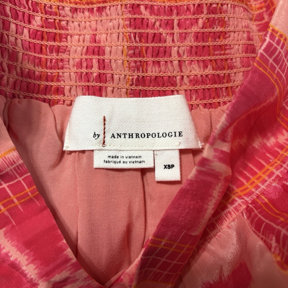 Anthropologie Danielle Duer Ella Skirt Tiered Pink Tangerine Lined XS Petite XSP - Picture 3 of 6